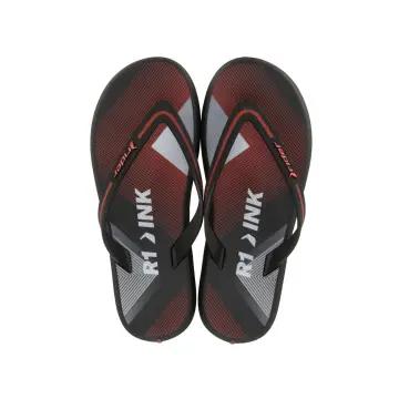 Chinelo Masculino Rider R1 Ink 10611 (R$16,90 X 12 PARES) (37/44)-PRETO/VERMELHO/CINZA