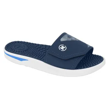 Chinelo Slide Molekinho 2421.116.288 com Velcro(R$35,90 X 12 PARES)(27/36)MARINHO/BRANCO