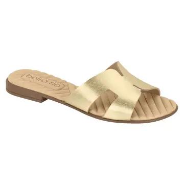 Rasteira Beira Rio Feminina 8519.110 (R$26,90 X 12 PARES)(34/39)-DOURADO