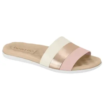 Tamanco Feminino Beira Rio 8360.360 (R$28,90 X 12 PARES)(34/39)-BRANCO/OURO ROSADO/ROSA
