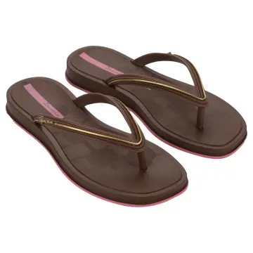 Chinelo Ipanema Glow 27398 (R$15,10 X 12 PARES) (34/39)-MARROM/DOURADO/ROSA
