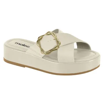 Sandália Moleca 5553.101 (R$56,90 X 12PARES)(34/39)-BRANCO OFF WHITE
