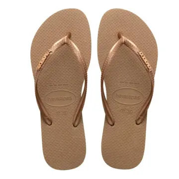 Havaianas Fem. Slim Logo Metallic 4119875358 - Rose/Gold 33/40